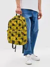 Рюкзак джинсовый / Желто-черный модный узор