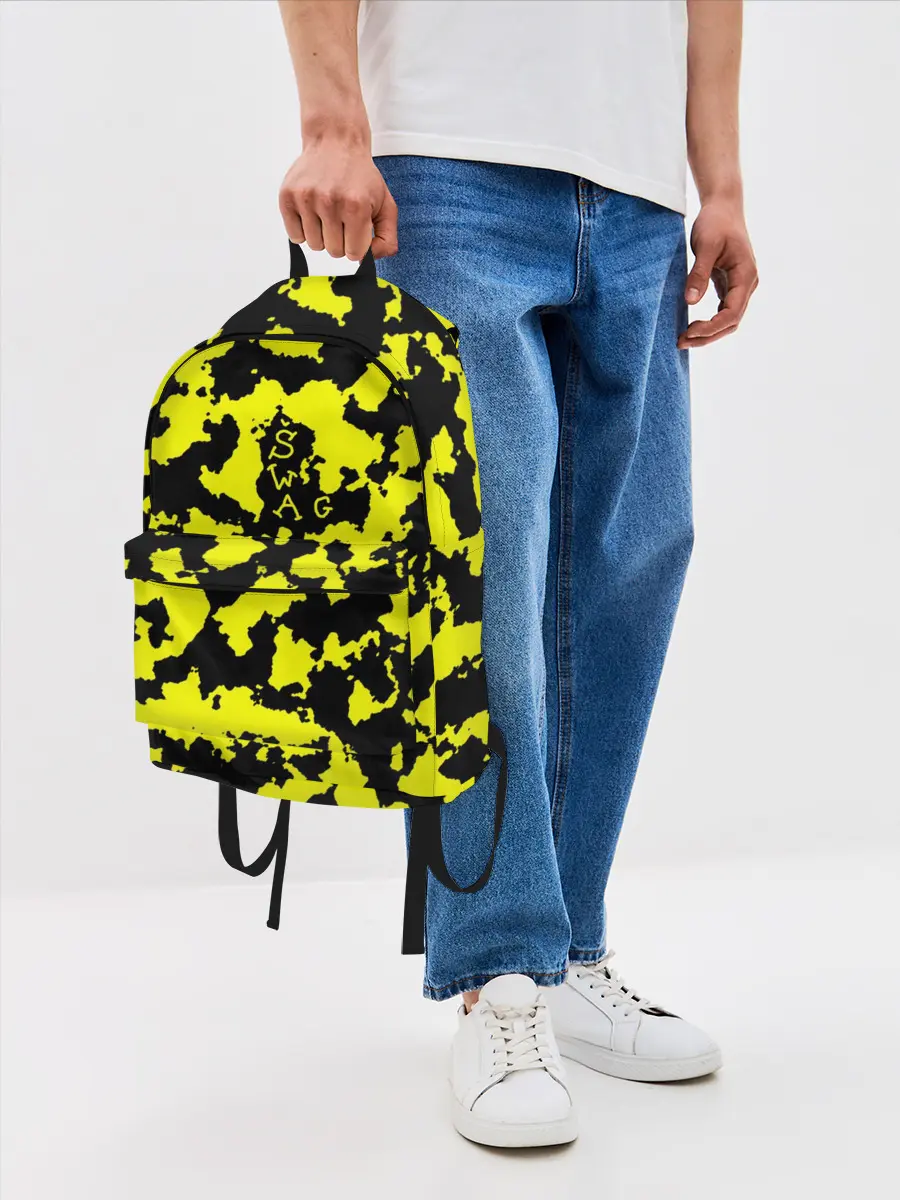 Рюкзак джинсовый / Черно-желтый камуфляж