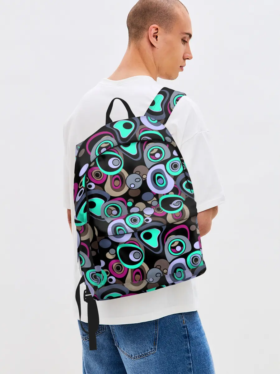 Рюкзак джинсовый / Абстрактный узор ретро