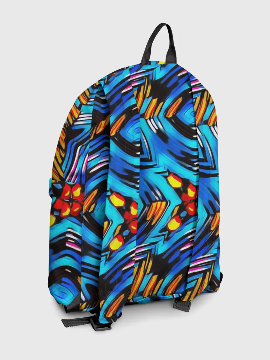 Рюкзак джинсовый / Желто-синий абстрактный узор