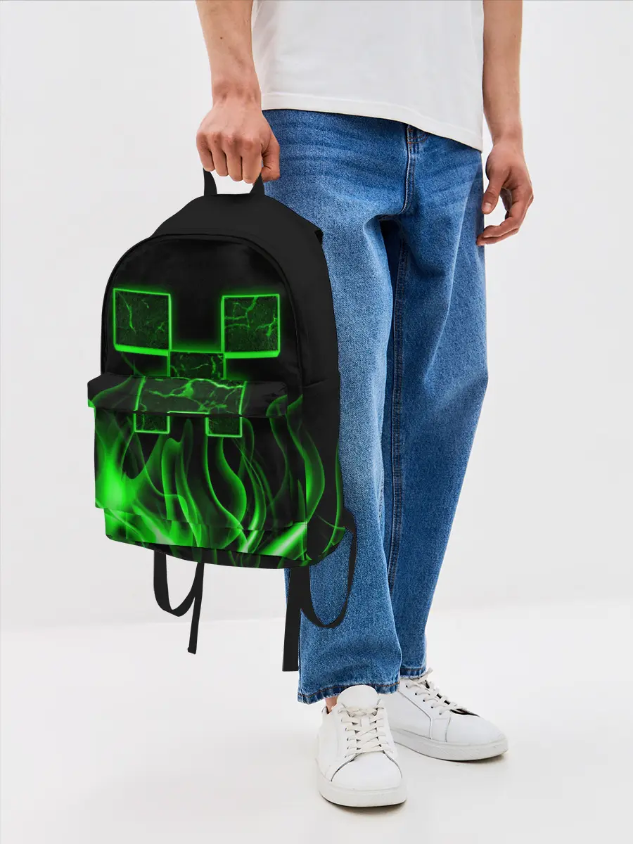 Рюкзак джинсовый / MINECRAFT TEXTURE FIRE