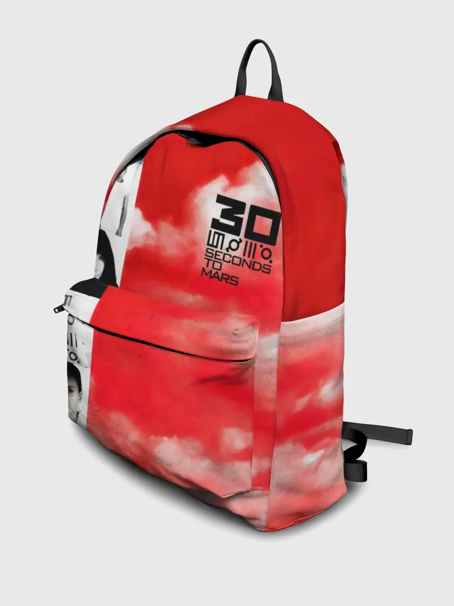 Рюкзак джинсовый / 30 Seconds to Mars красное небо