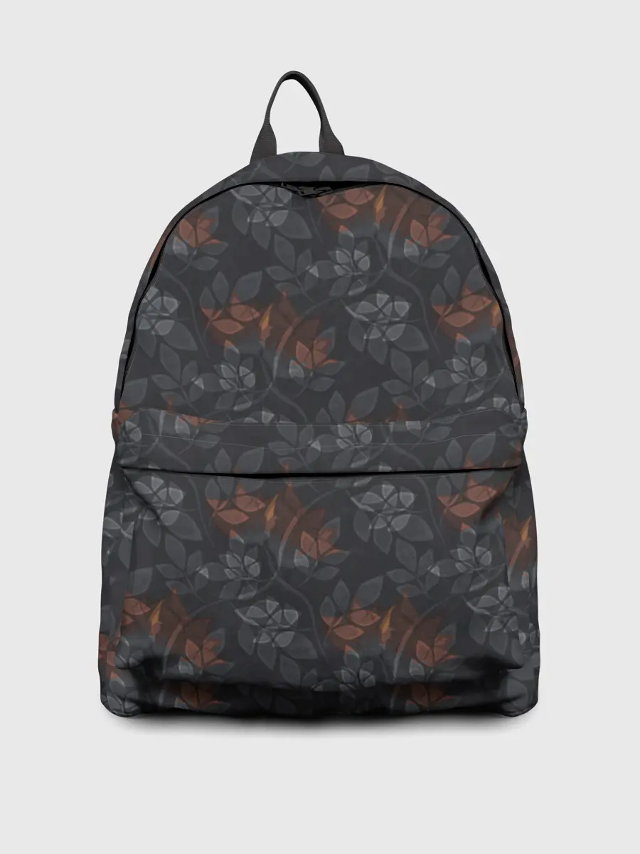 Рюкзак джинсовый / Серо-коричневый цветочный узор