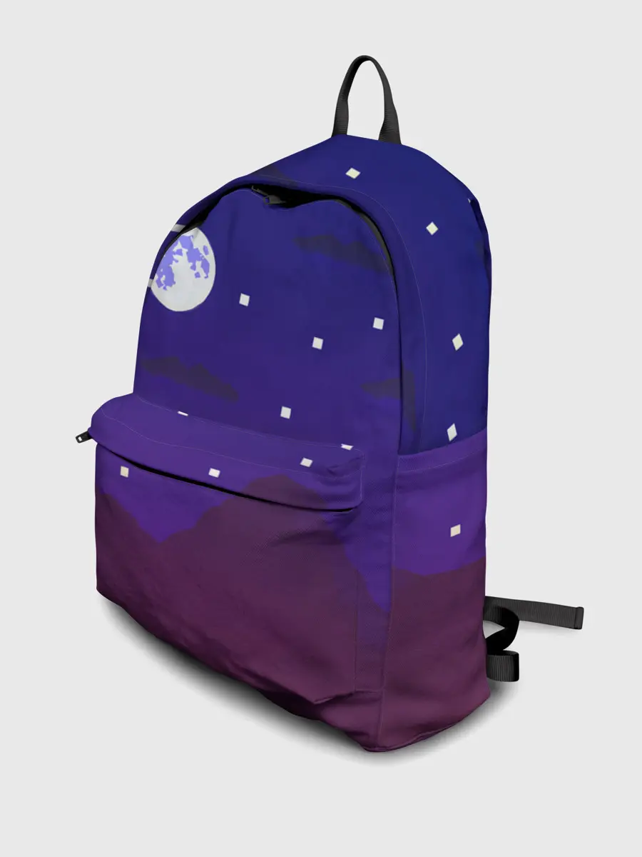 Рюкзак джинсовый / Пиксельная ночь | 8 bit