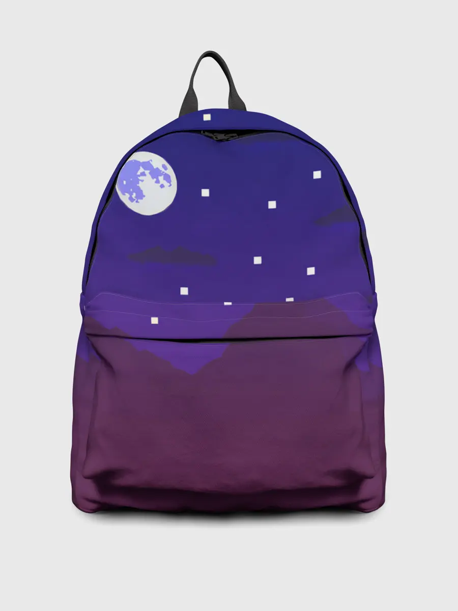 Рюкзак джинсовый / Пиксельная ночь | 8 bit