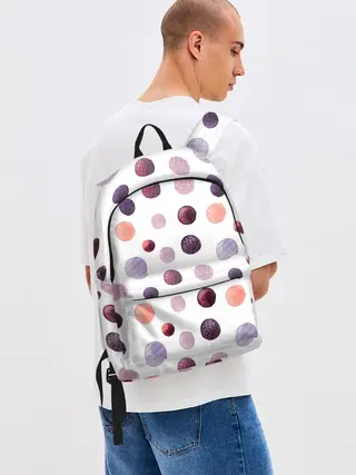 Рюкзак джинсовый / Акварельные сиреневые круги