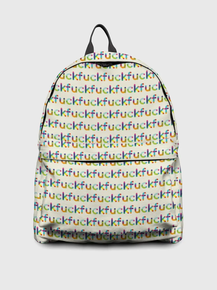 Рюкзак джинсовый / Fuck паттерн светлый