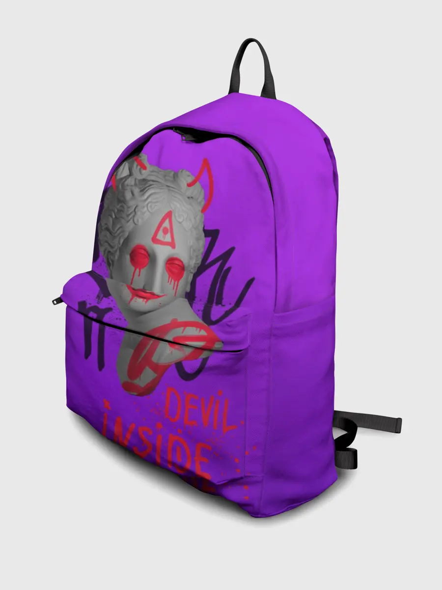 Рюкзак джинсовый / Вандал Арт, ДЬЯВОЛ градиент