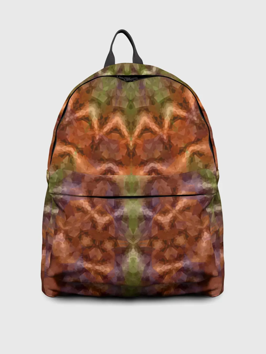 Рюкзак джинсовый / Оранжево-оливковый калейдоскоп