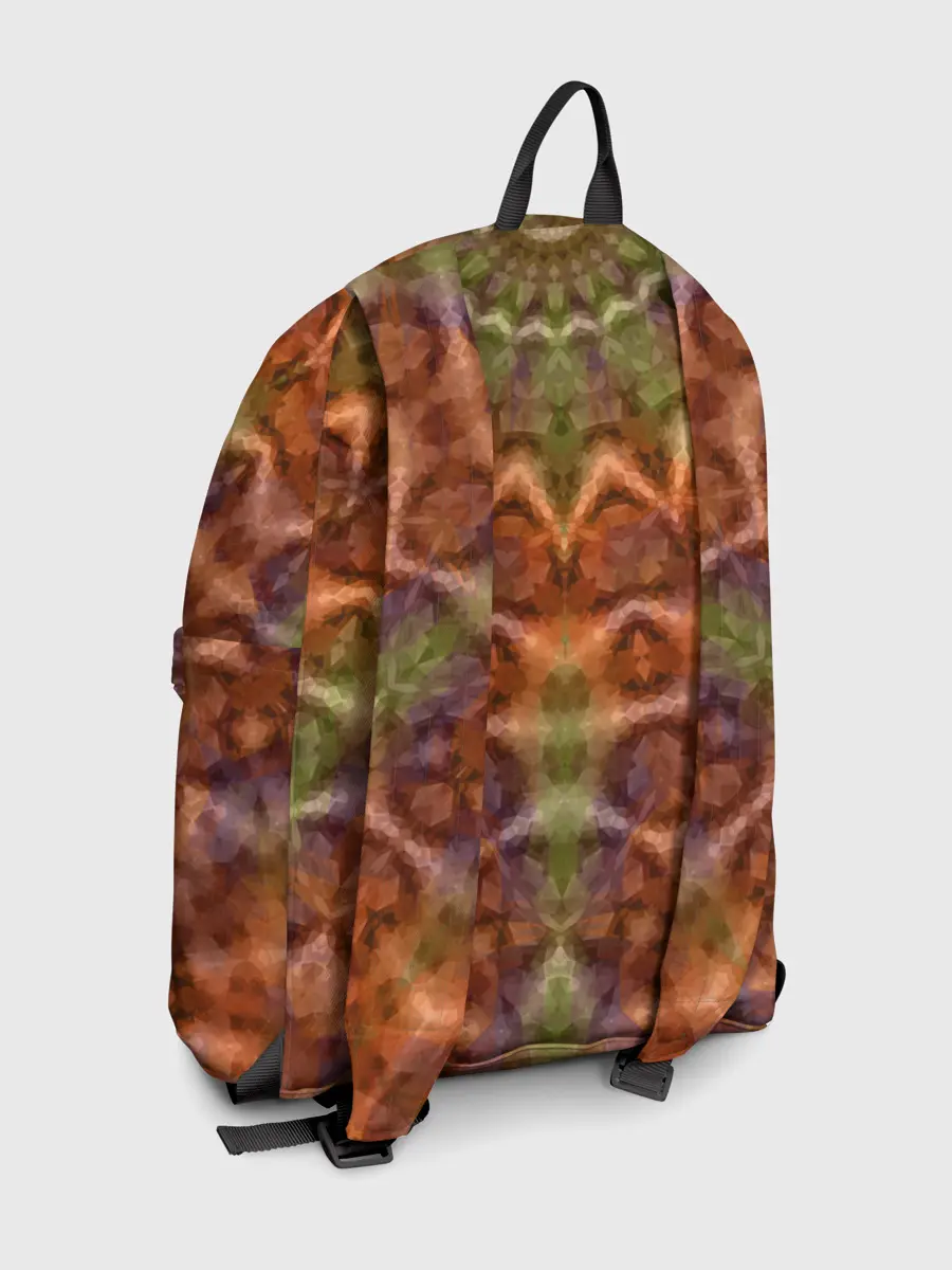 Рюкзак джинсовый / Оранжево-оливковый калейдоскоп