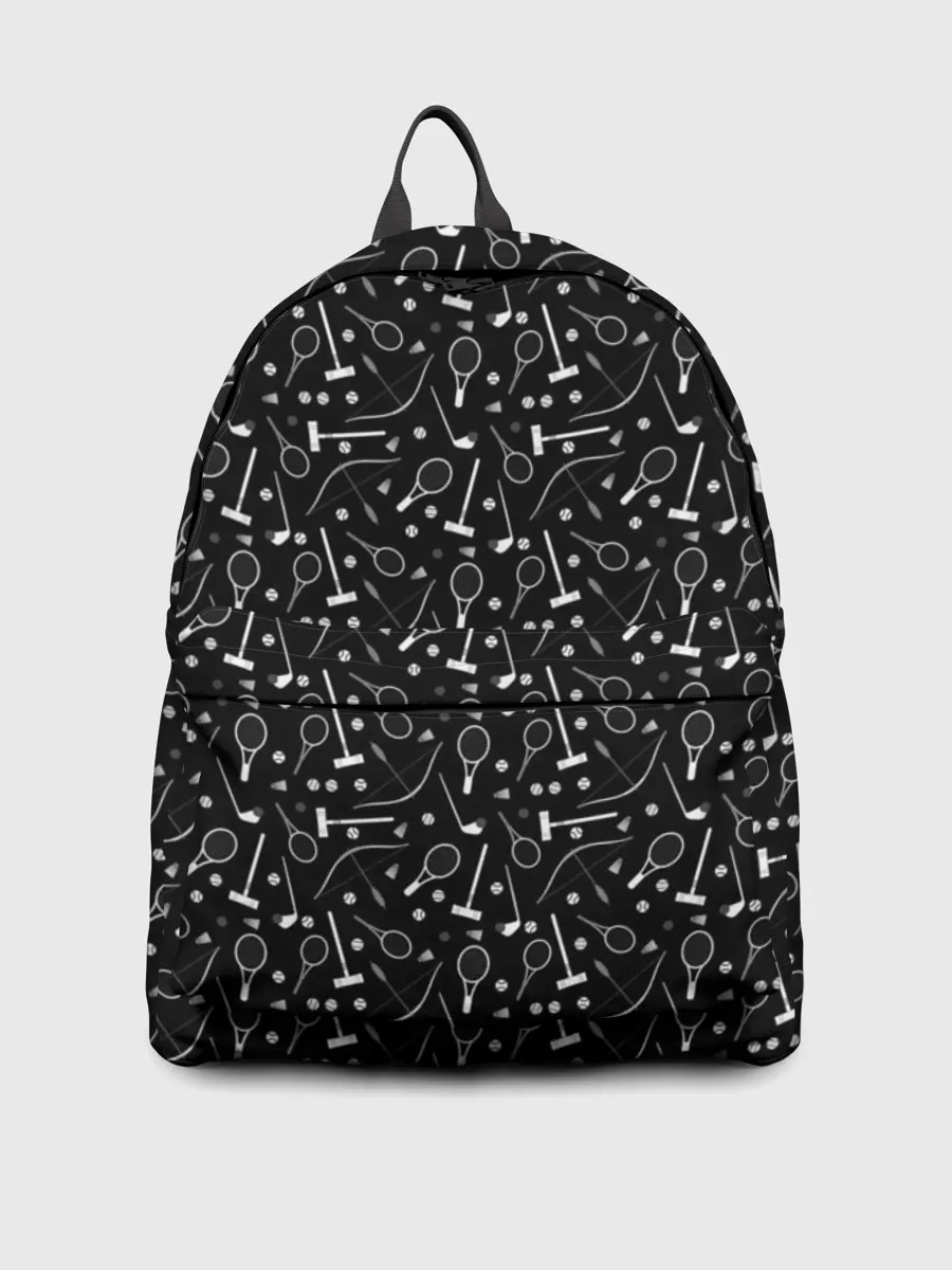 Рюкзак джинсовый / Черно-белый спортивный узор