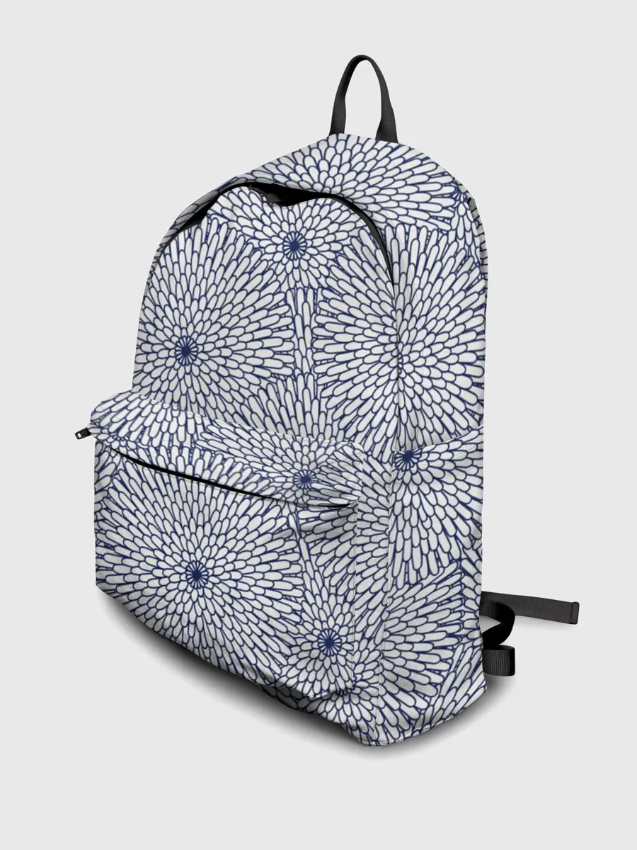 Рюкзак джинсовый / БЕЛЫЕ ХРИЗАНТЕМЫ | ПАТТЕРН