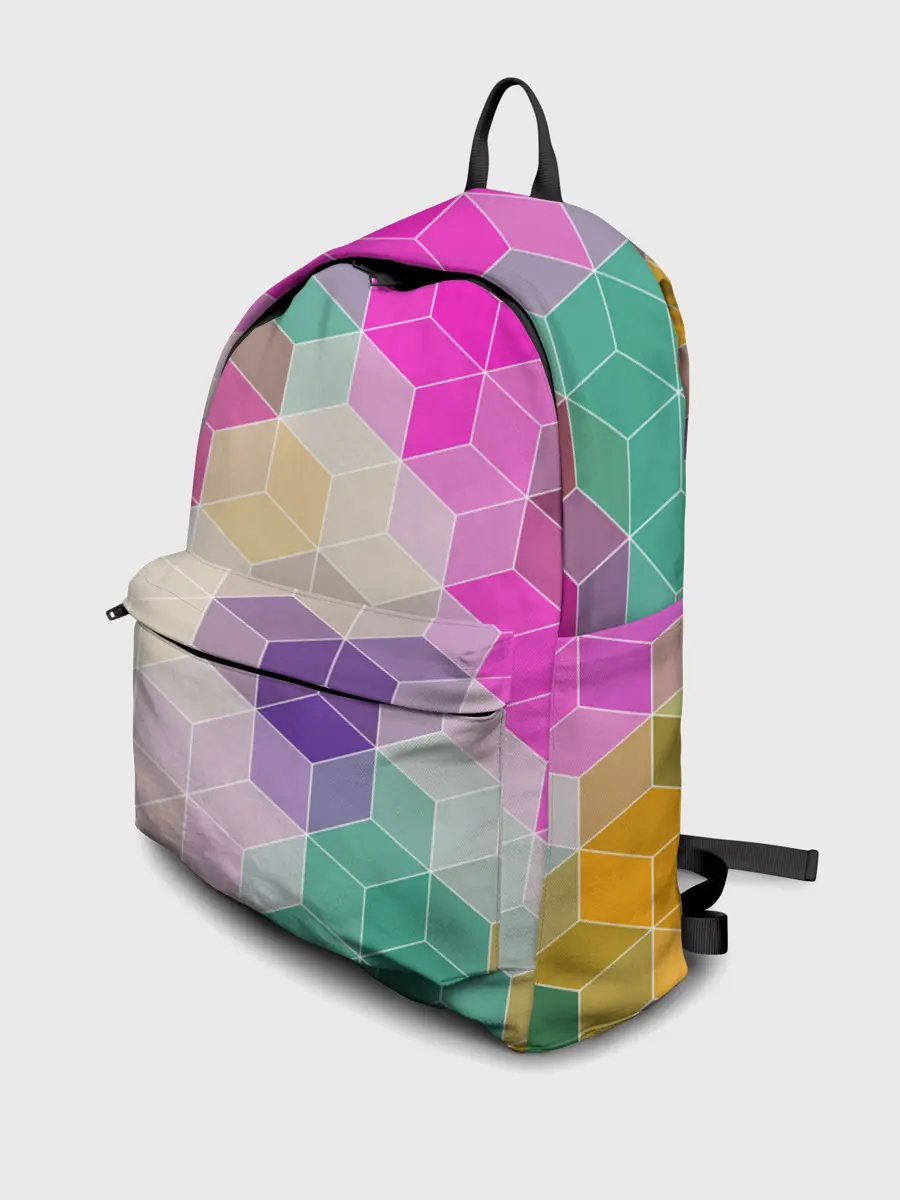 Рюкзак джинсовый / Абстрактный разноцветный узор