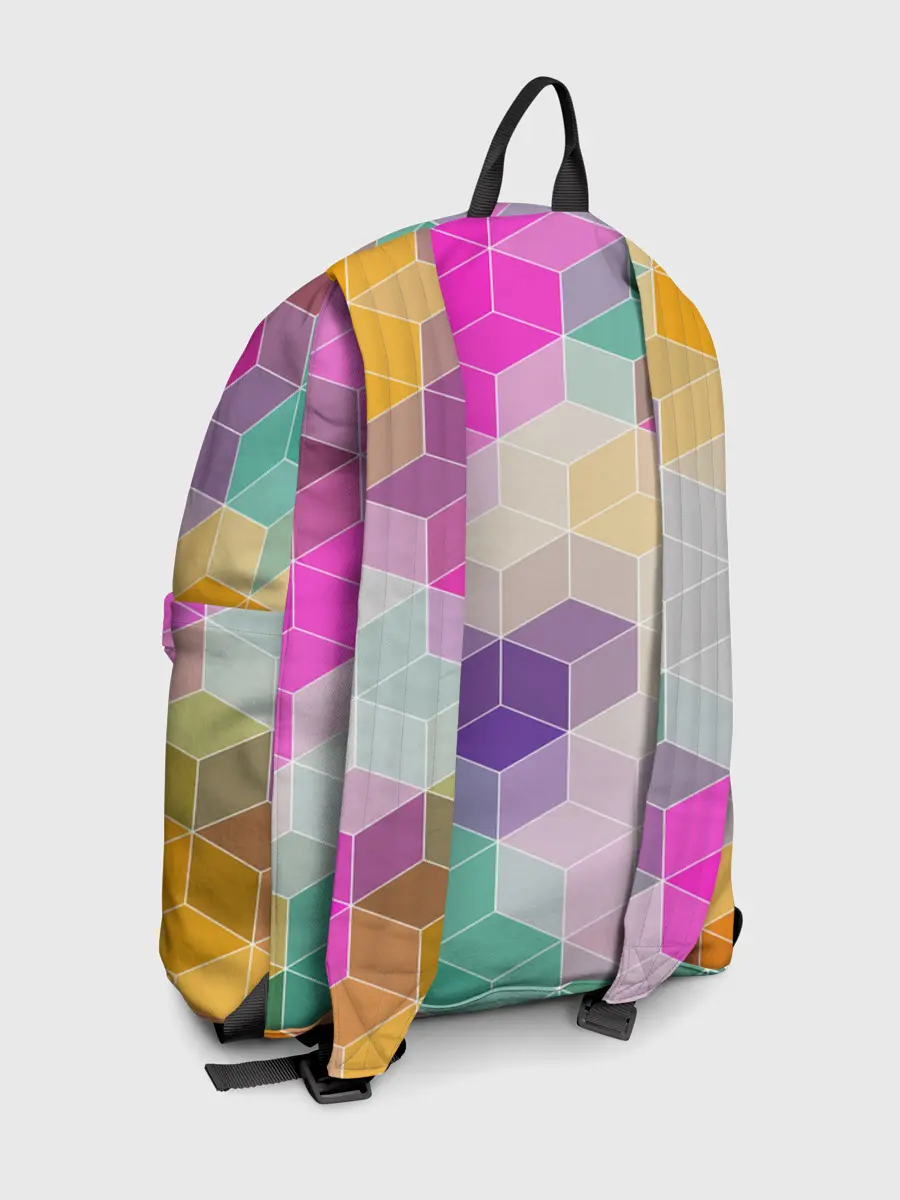 Рюкзак джинсовый / Абстрактный разноцветный узор