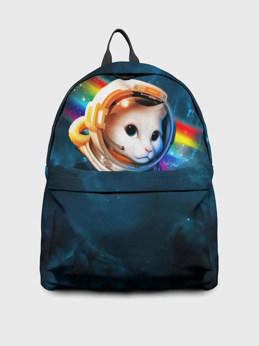 Рюкзак джинсовый / Котик Космонавт