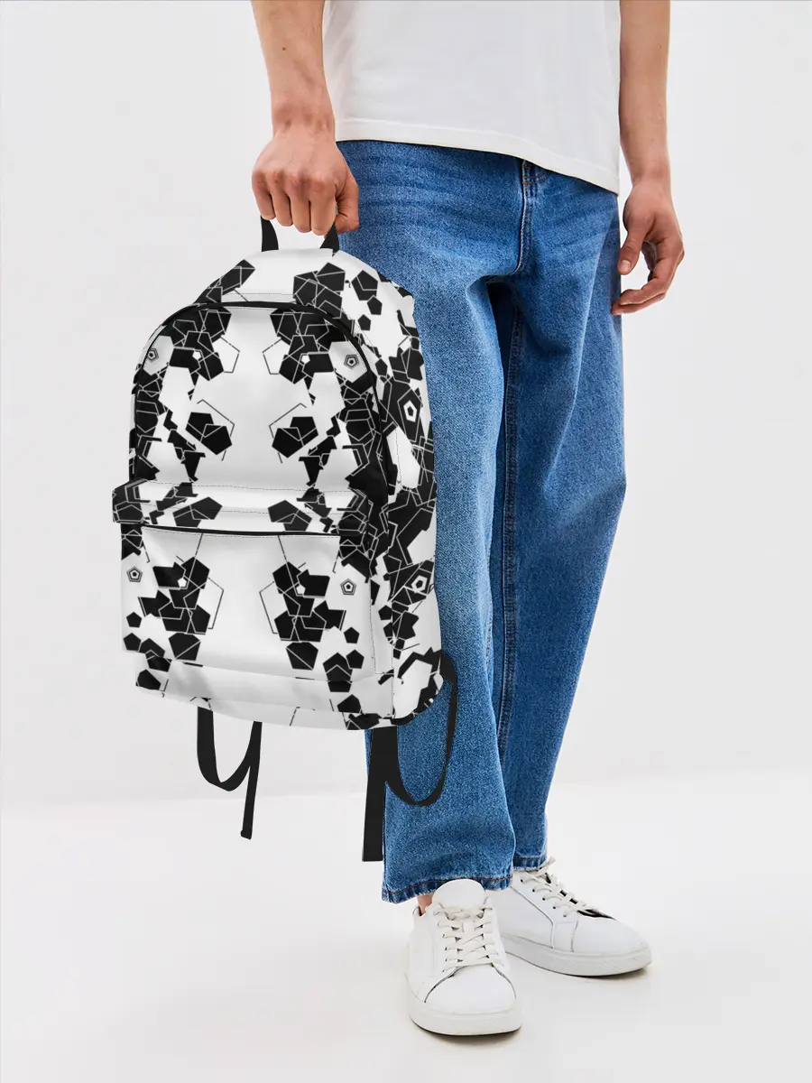 Рюкзак джинсовый / пятиугольники абстракция