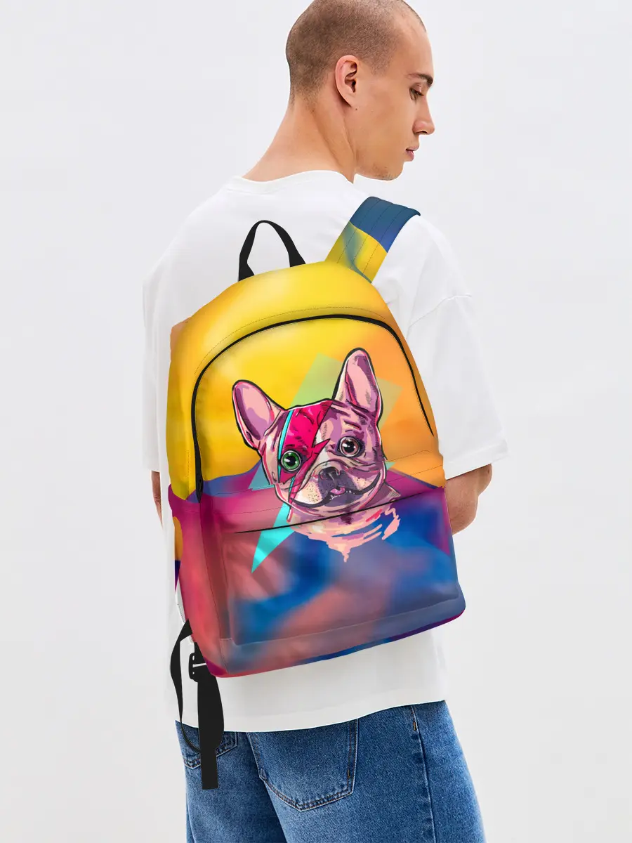 Рюкзак джинсовый / Собака с молнией