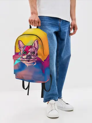 Рюкзак джинсовый / Собака с молнией