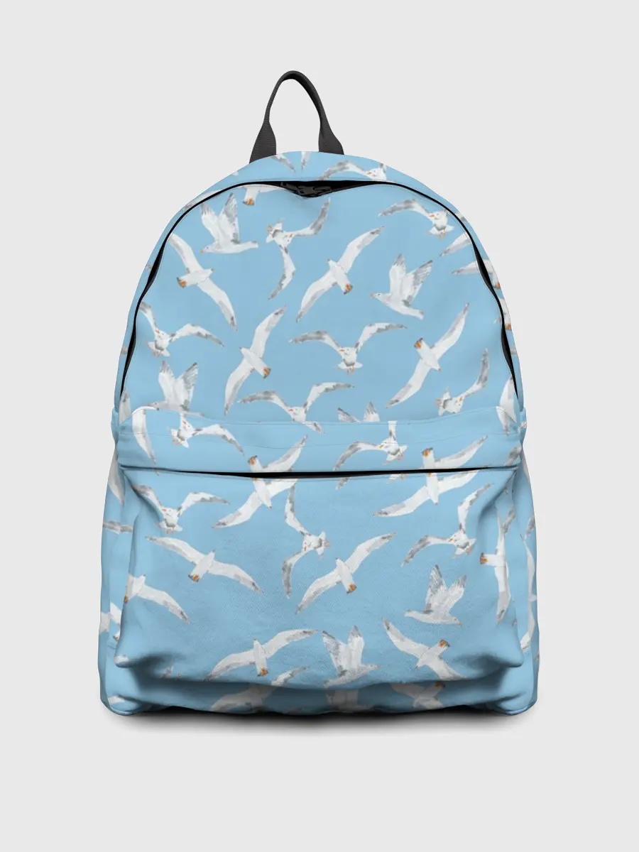 Рюкзак джинсовый / Чайки в небе паттерн