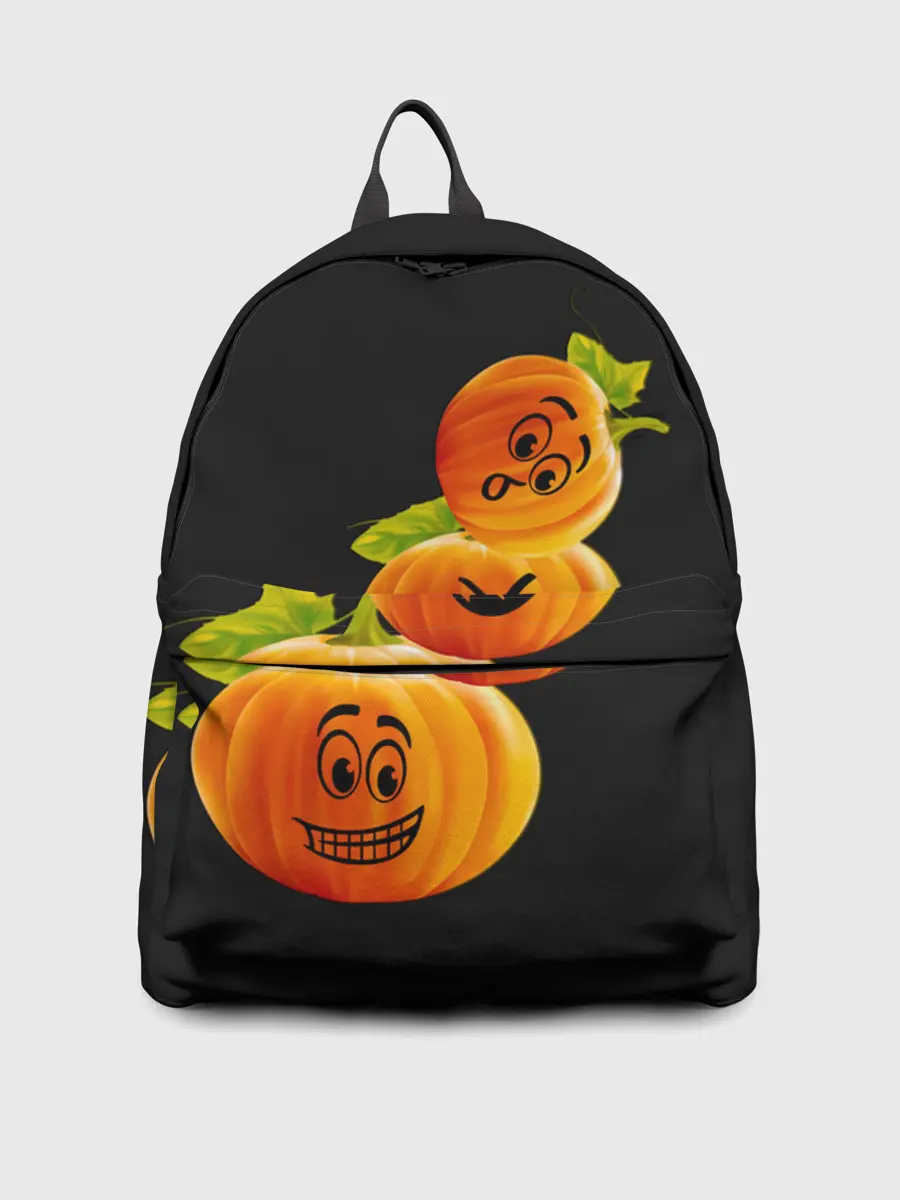 Рюкзак джинсовый / Хэллоуин смешные тыквы