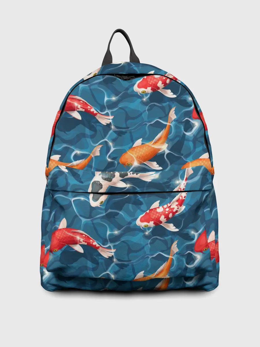 Рюкзак джинсовый / Японские карпы