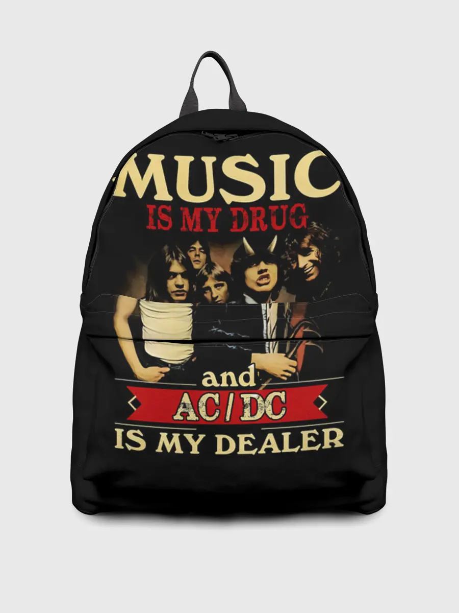 Рюкзак джинсовый / MUSYC IS MY DRUG and AC/DC IS MY DEALER