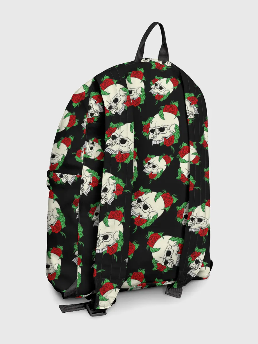 Рюкзак джинсовый / Черепа и розы / Skull and Roses