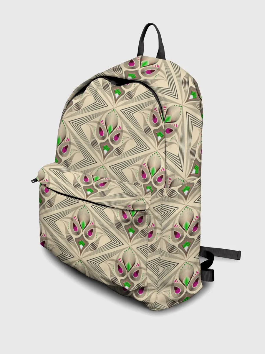 Рюкзак джинсовый / Арт деко на бежевом фоне