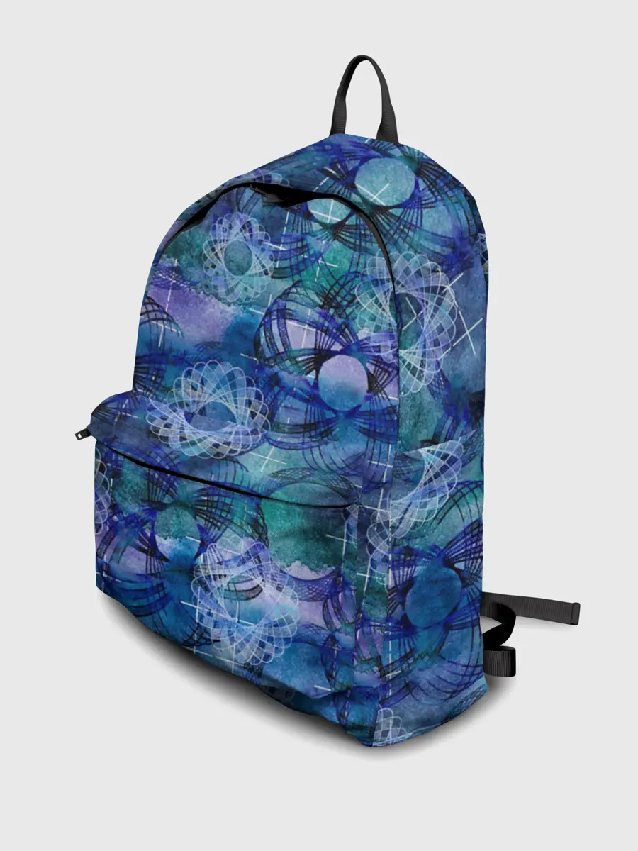 Рюкзак джинсовый / Абстракция - акварельный узор