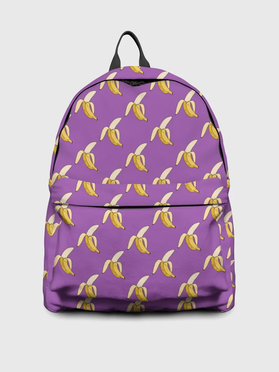 Рюкзак джинсовый / Бананы на лиловом паттерн