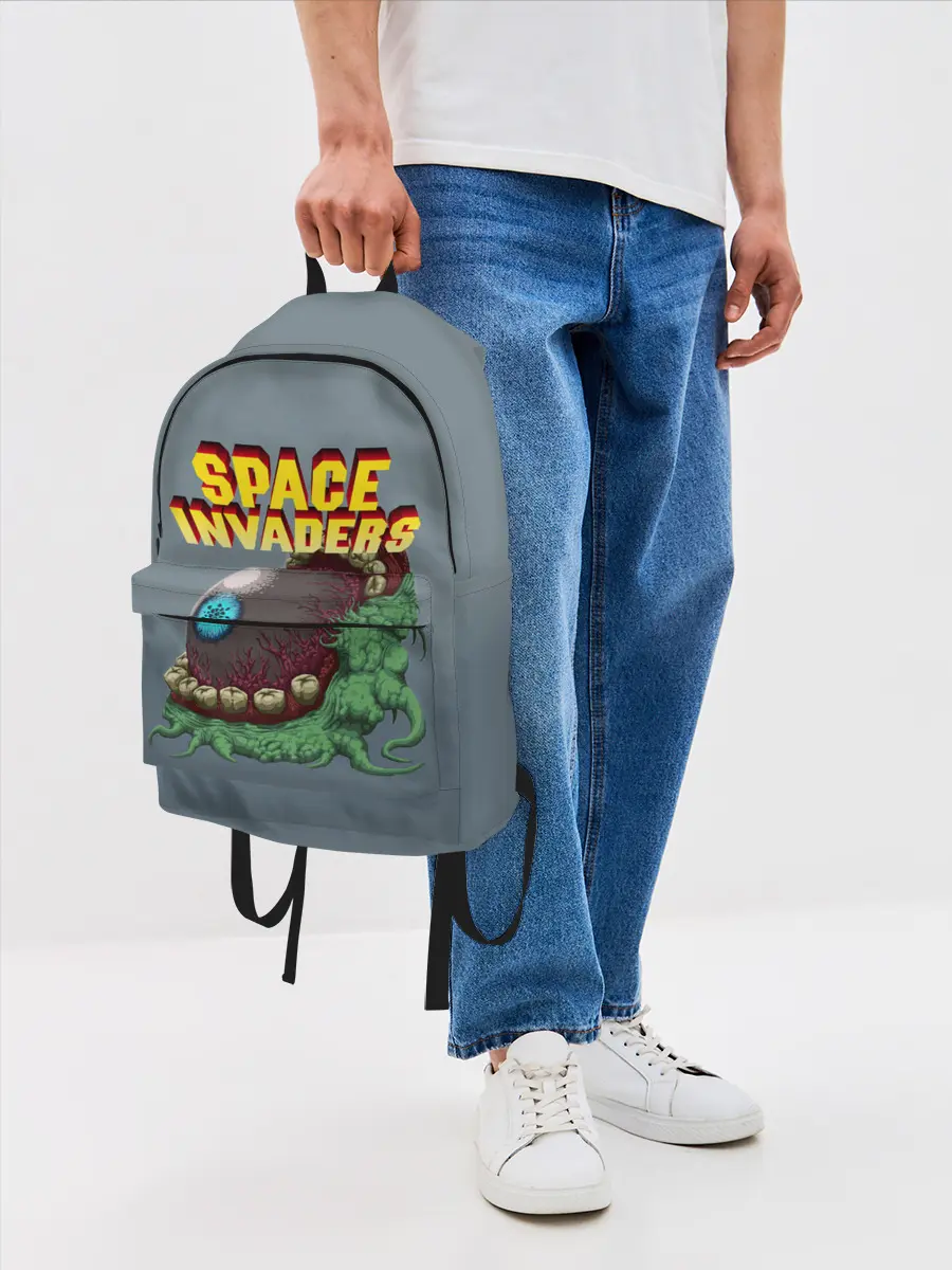 Рюкзак джинсовый / Boss | Space Invaders | Old game