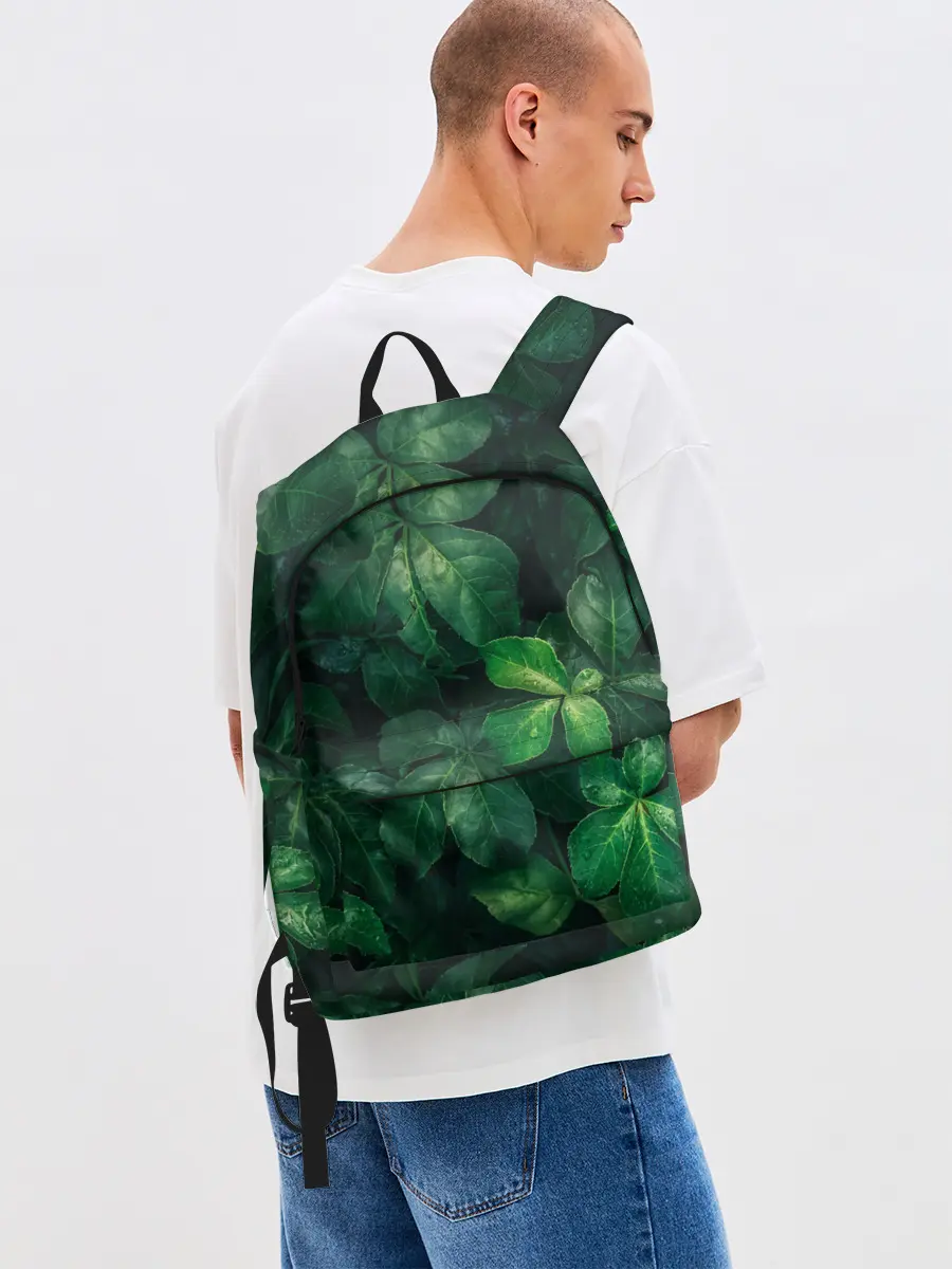 Рюкзак джинсовый / Тропическая листва | Тропики