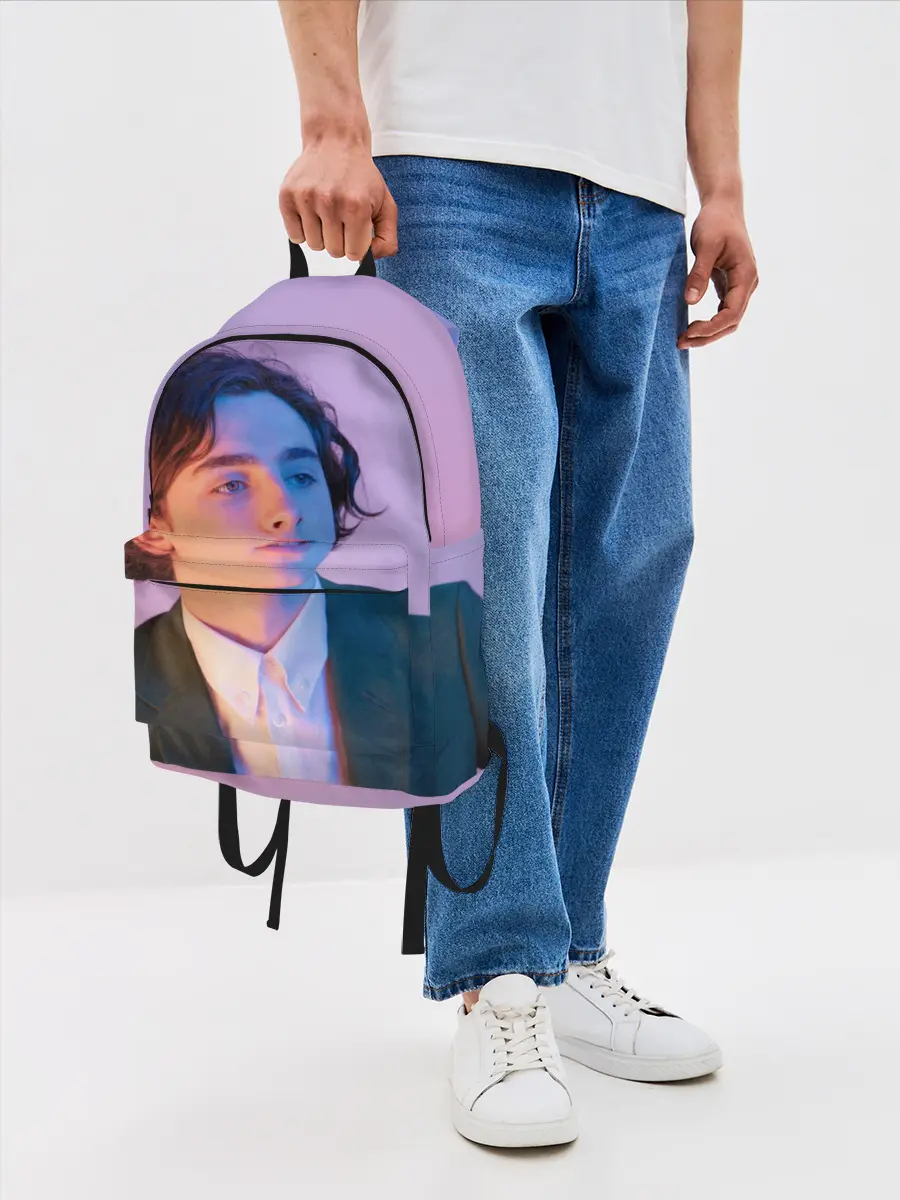 Рюкзак джинсовый / Timothee Chalamet розовый градиент