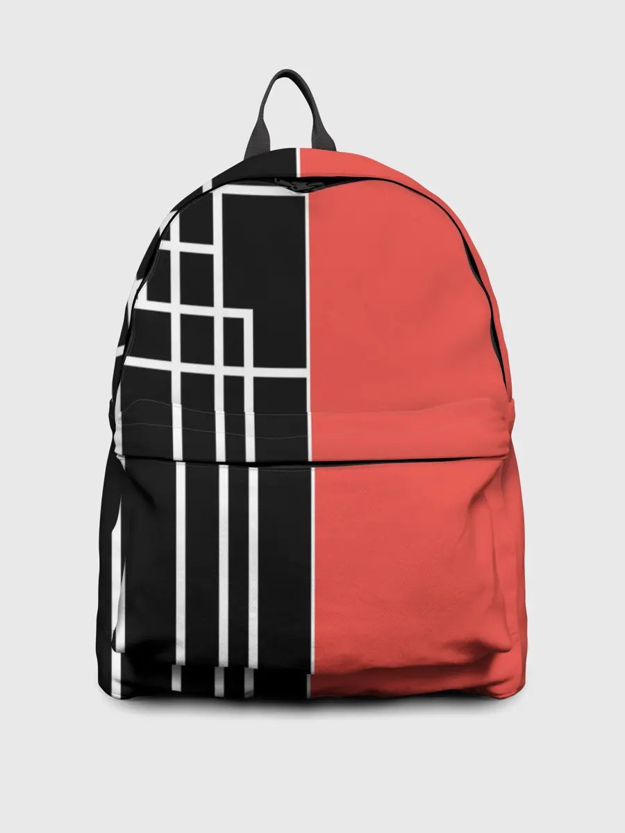 Рюкзак джинсовый / Черный и коралловый арт деко