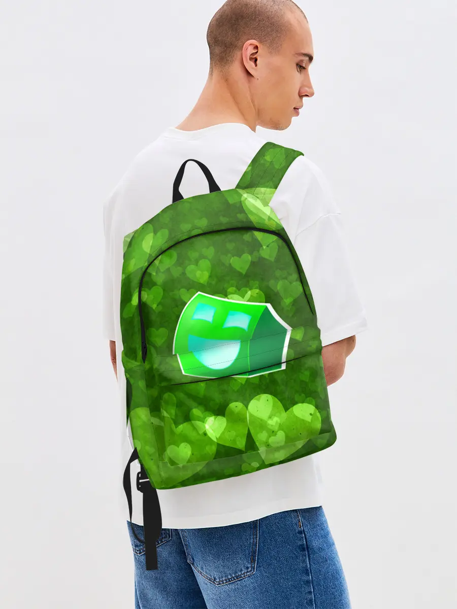 Рюкзак джинсовый / Geometry Dash | Green Love