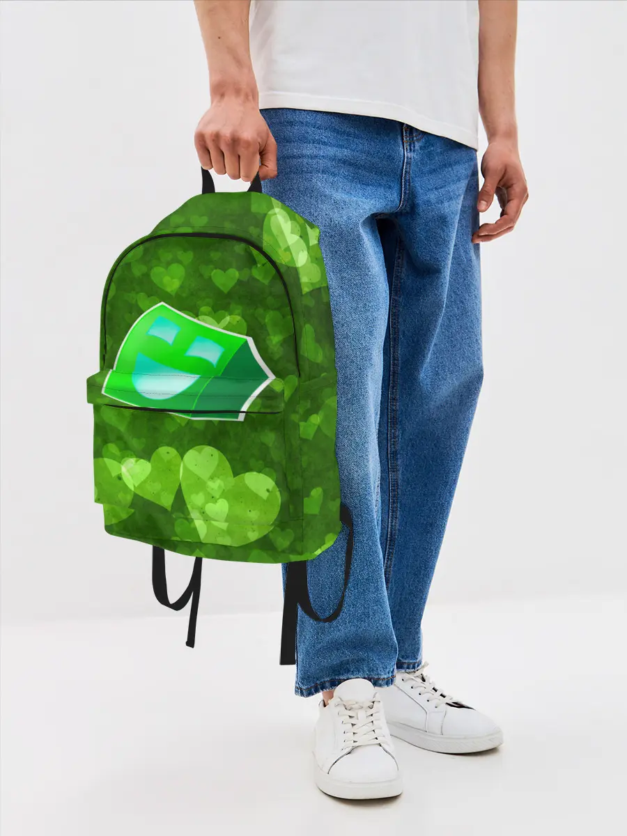 Рюкзак джинсовый / Geometry Dash | Green Love