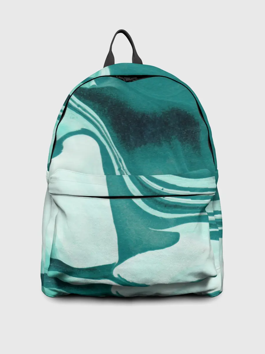 Рюкзак джинсовый / красочный зелёный развод