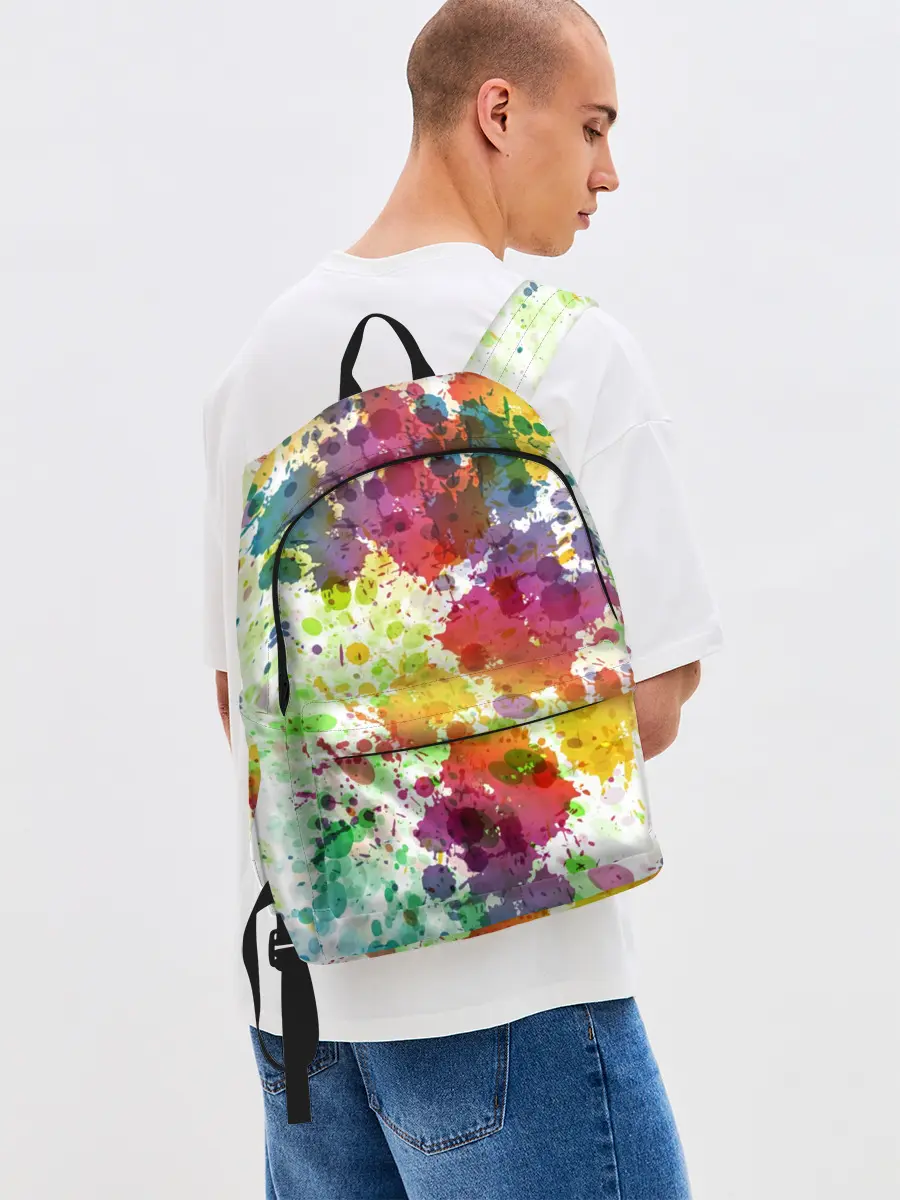 Рюкзак джинсовый / Красно-жёлтые пятна