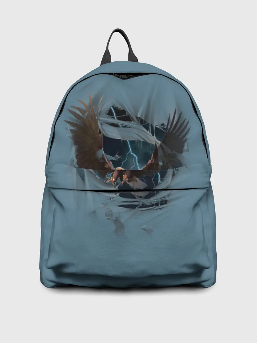 Рюкзак джинсовый / ОРЕЛ СКВОЗЬ ТКАНЬ