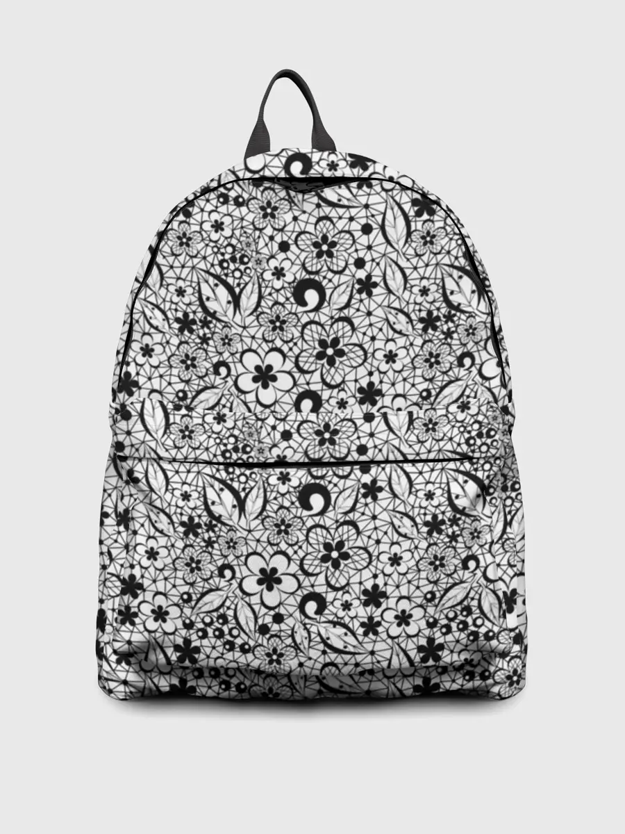 Рюкзак джинсовый / Черное кружево цветочное