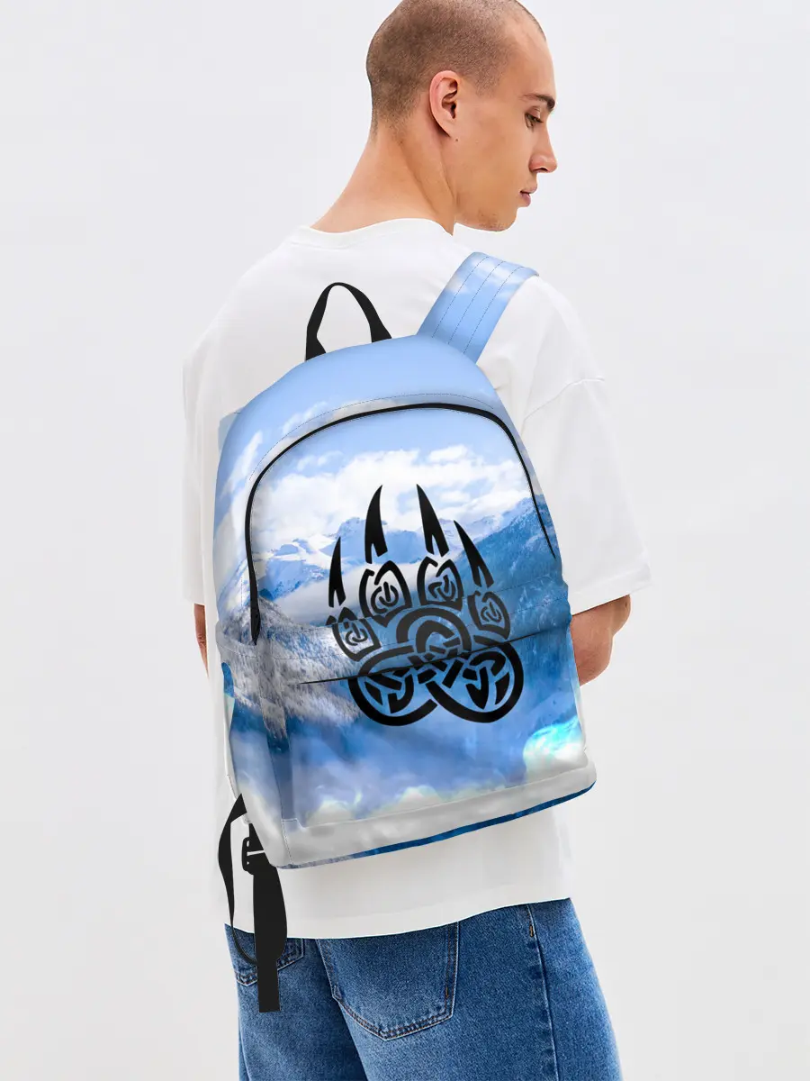 Рюкзак джинсовый / Печать Велеса | Волчья лапа