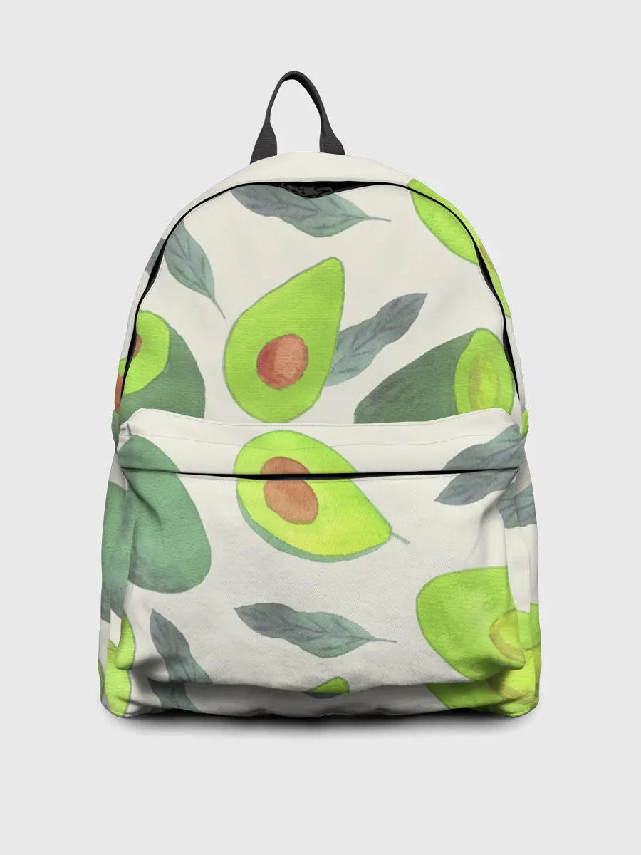 Рюкзак джинсовый / Авокадо - фруктовый паттерн