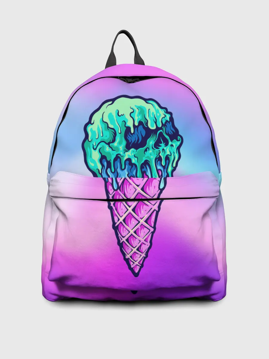 Рюкзак джинсовый / Мороженое | Ice Scream | Череп