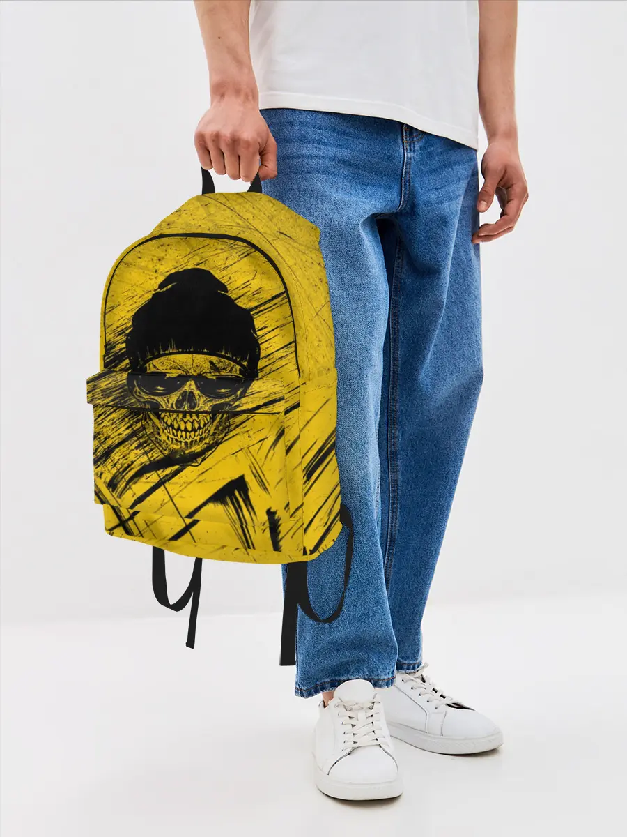 Рюкзак джинсовый / Череп Хипстер Гранж Брызги