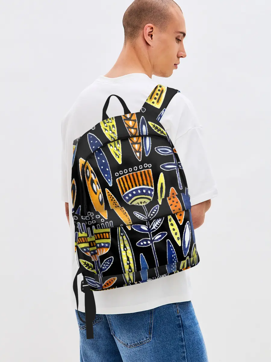 Рюкзак джинсовый / цветы фараона