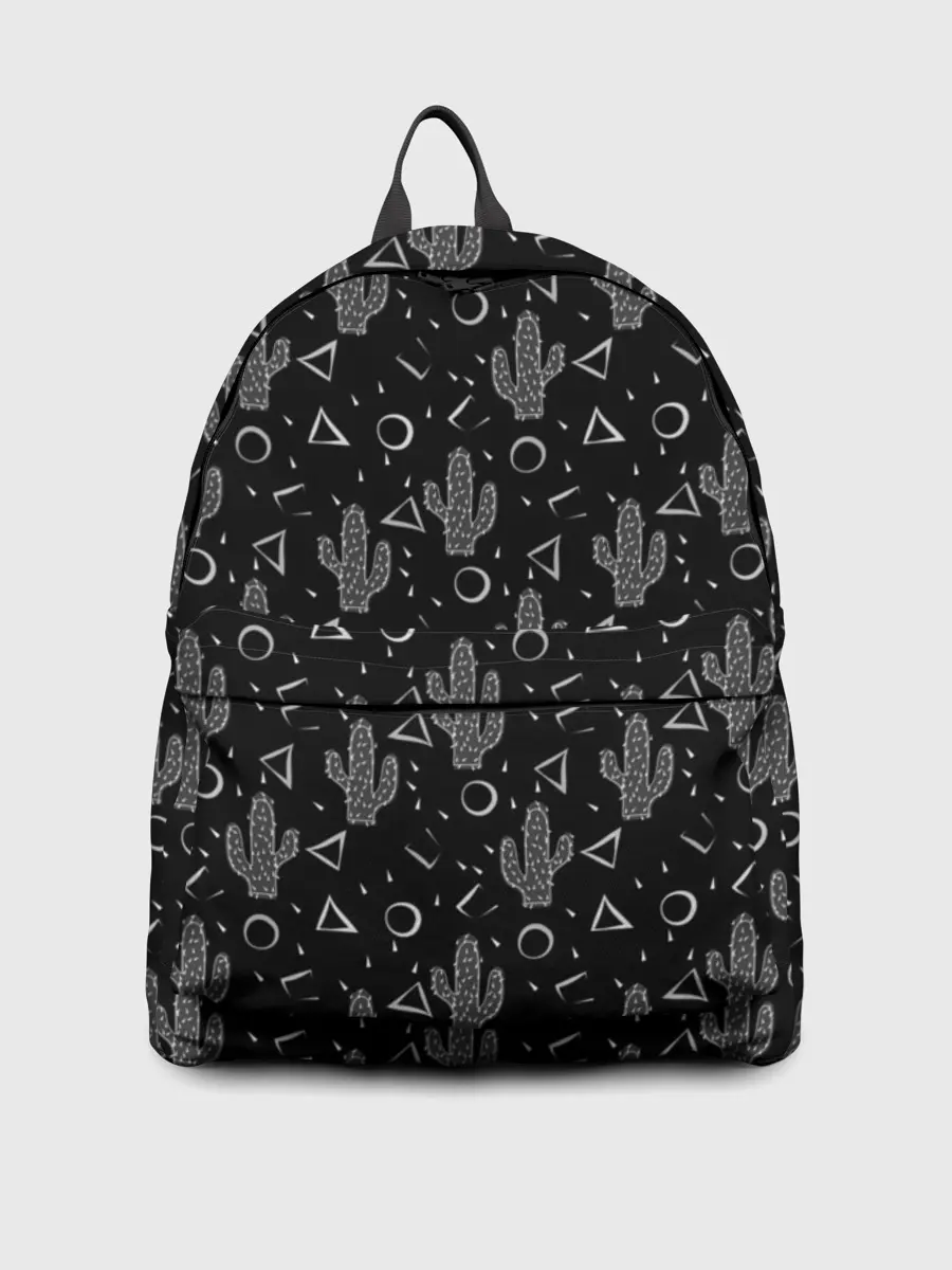 Рюкзак джинсовый / Черно белые кактусы
