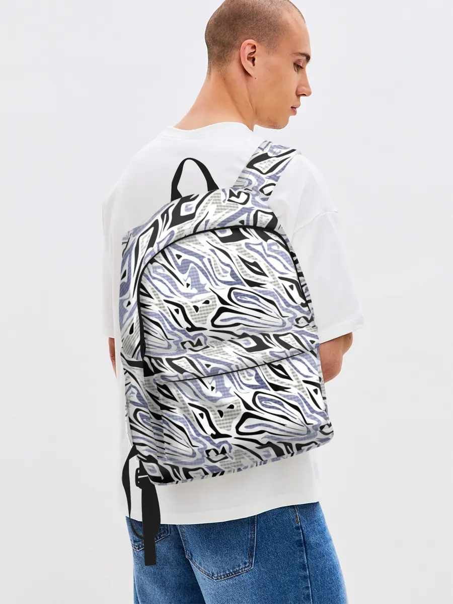 Рюкзак джинсовый / Абстрактный сиренево-черный