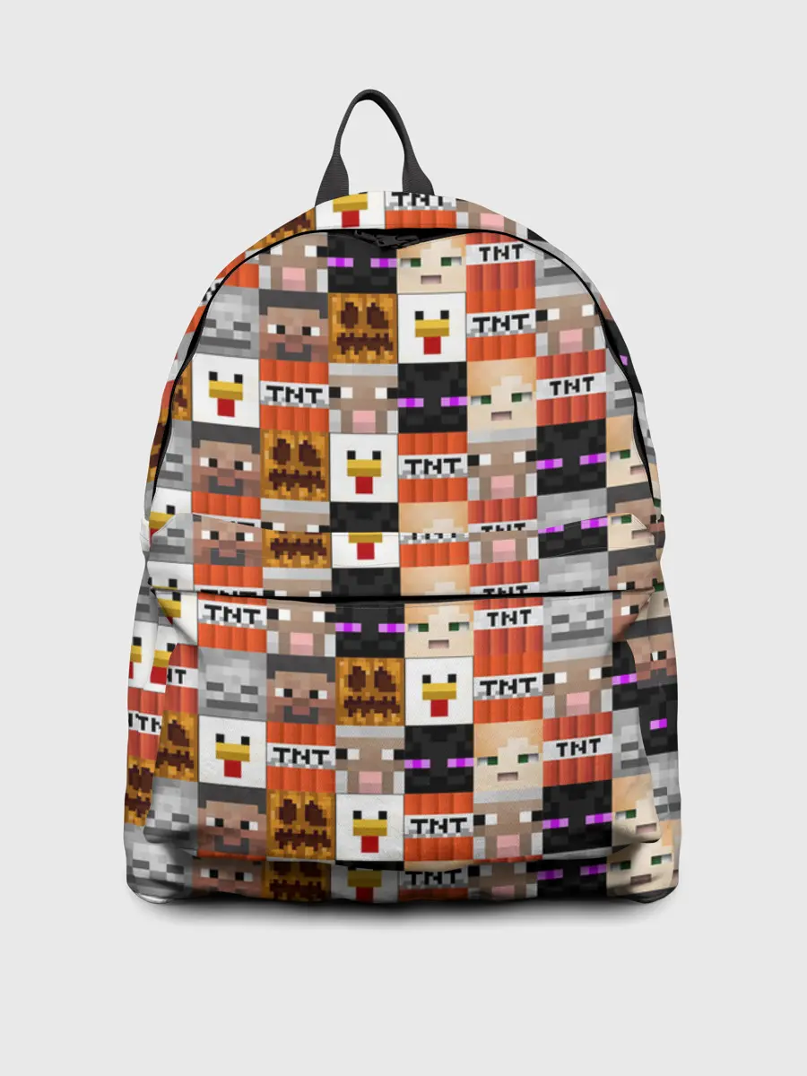 Рюкзак джинсовый / MINECRAFT КУБИКИ ПЕРСОНАЖИ