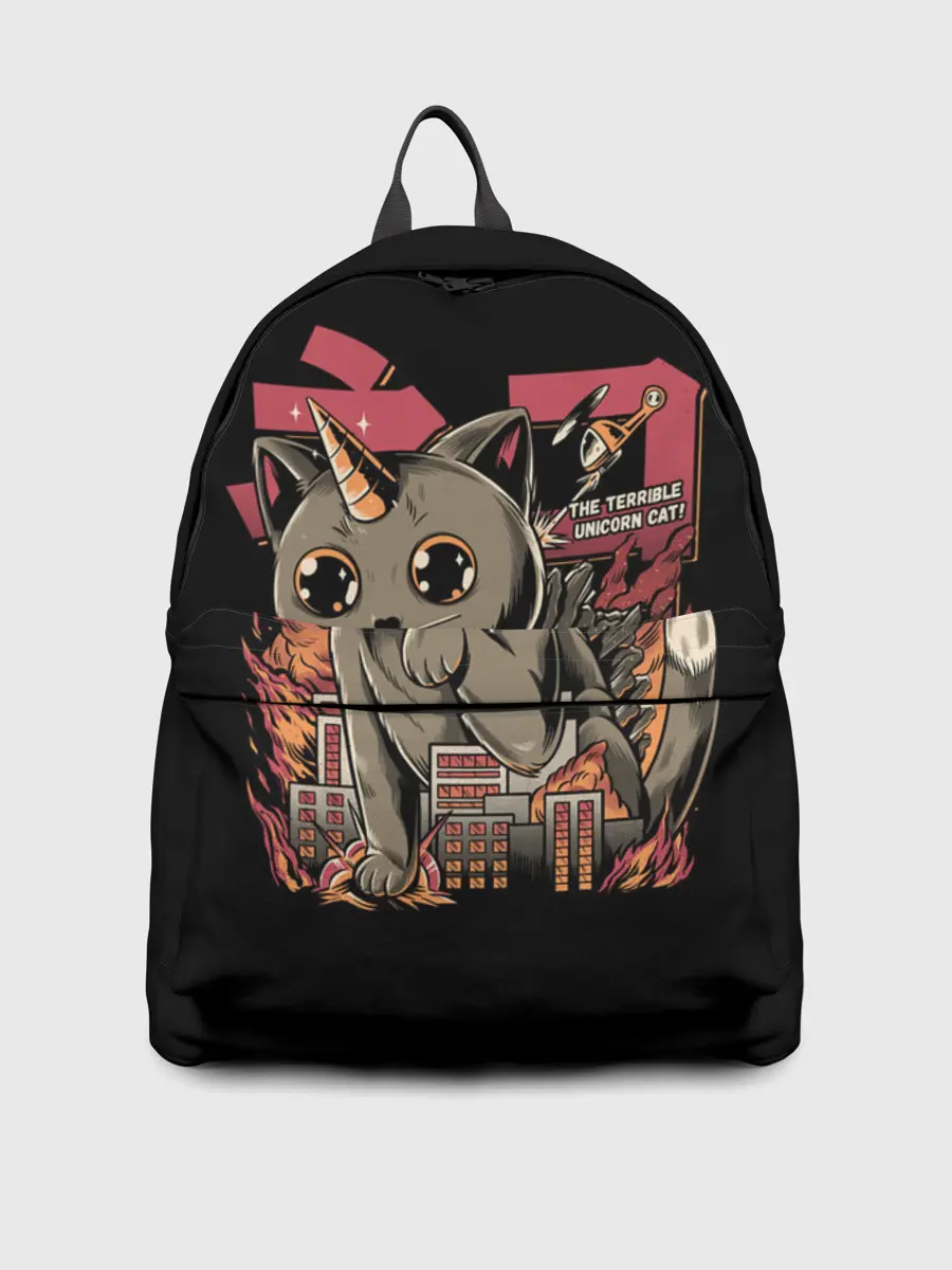 Рюкзак джинсовый / АНИМЕ КОТ-ЕДИНОРОЖЕК