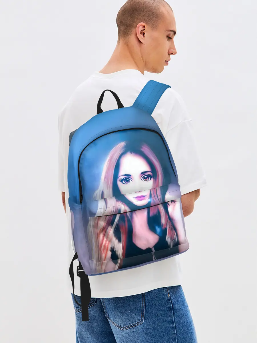 Рюкзак джинсовый / Девушка с большими глазами